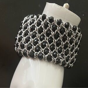 Elegant Black and Silver Bracelet